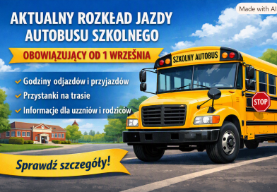 Nowy rozkład jazdy autobusu szkolnedo do 1 Września
